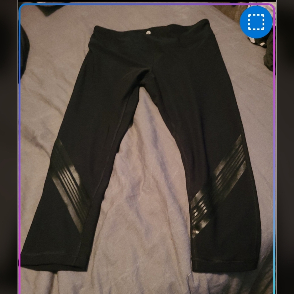 90 degree reflex black crop sized large leggings